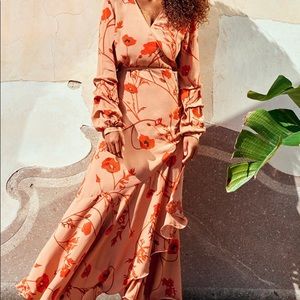 Johanna Ortiz x HM - floral red wrap dress.